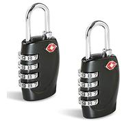 Suitcase Locks - 1, 2, 3, 4, 5, 6 Pack 4-Dial Security Travel Combination Padlock for Suitcases Luggage Case Bag Code Lock - Black (Pack of 2)