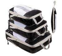 Suitcase Organizer Storage Suitcase Organizer Compression Bag Travel Bag Waterproof Luggage Compression Bag for Travel Makeup Clothes Bag Travel Black 3 Pieces