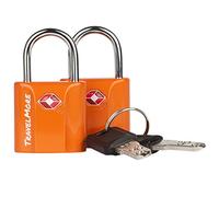 Suitcase Padlocks with Keys - TSA Approved - Travel Locks for Luggage - 2-Pack, Orange