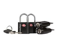 Suitcase Padlocks with Keys - TSA Approved - Travel Locks for Luggage - 4-Pack, Black