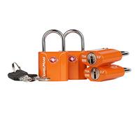 Suitcase Padlocks with Keys - TSA Approved - Travel Locks for Luggage - 4-Pack, Orange