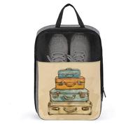 Suitcase Retro Style Shoe Bag Shoe Bags for Travel Waterproof Shoe Bag Shoes Storage Organizer with Zipper & Handle Sneaker Bag Shoe Pouch Golf Shoe Bag Soccer Cleat Bag, style, One Size, Shoe Bags
