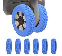 Suitcase Roll Covers - 8 Pieces Silicone Luggage Protectors, Flexible Travel Rolling Suitcase Covers, Durable Noise Reduction Caps | Waterproof Wheel Protector Set for Travel Suitcase Accessories
