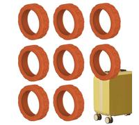 Suitcase Roller Guard - Luggage Wheel Protector Cover for Daily Commute | Anti-Noise Silicone Shield, Flexible Fit Kit for Travel Bag, Spinner Protection, Mobile Case Movement Control, orange, ?????