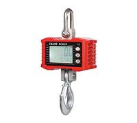 suitcase scales， Scale With Cast Aluminum Case Handheld Digital Crane LCD(Red,1000KG/10kg)