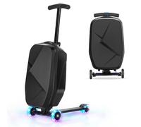 Suitcase Scooter,Ride on Suitcase for Kids,2in1 Hardside Scooter Luggage | Toddler Flight Essential,Multifunctional Foldable&Lightweight Carry On Luggage with Wheels,for Children&Adults(Black)