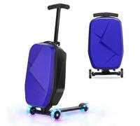 Suitcase Scooter,Ride on Suitcase for Kids,2in1 Hardside Scooter Luggage | Toddler Flight Essential,Multifunctional Foldable&Lightweight Carry On Luggage with Wheels,for Children&Adults(Blue)