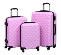 Suitcase set 3pc Pink ABS hardcase S36x22x55 M41x24x66 L48x28x76 4wheels secure