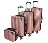 Suitcase Set - Cabin Suitcase - Large Medium Small Size Lightweight Suitcases 4 Wheel & Hard Shell - Hand Luggage Bag Flight Carry-ons Travel Cabin Bags (Rose Gold, Set of 4)