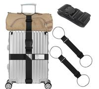 Suitcase Straps, 3 Pcs Luggage Strap, Luggage Straps for Suitcases, Adjustable, Machine Washable and Easy to Clean, Making it A Practical Choice for Frequent Travelers (Black)
