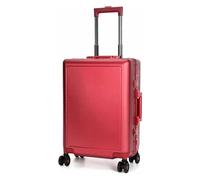 Suitcase Suitcases with Wheels Aluminum Frame Carry On Luggage Large Capacity Storage Suitcase TSA Combination Lock Luggage Durable(Red,39 * 23 * 55.5CM)