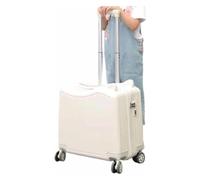 Suitcase Suitcases with Wheels Cute Fashion Luggage Large-Capacity Boarding Carry On Luggage Wear-Resistant Combination Lock Suitcase Travel Gear(Blanc,43 * 41 * 21CM)