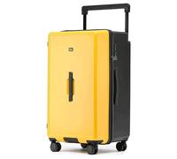 Suitcase Suitcases with Wheels Large-Capacity Luggage Hard Shell Combination Lock Carry On Luggage Fashion Safe Drop-Proof Suitcase Travel Gear(Yellow+Black,26 inches)