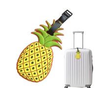 Suitcase Tags Identifications - 10 cm Travel Luggage Tag Made of Silicone | Colourful Suitcase Tags in Fruit Shape - Silicone Luggage Tag Strawberry/Avocado/Pineapple/Banana, Adjustable, for Suitcases