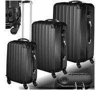 Tectake Suitcase Set 3-Piece Lightweight - Black
