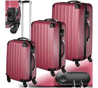 Set of 3 piece travel luggage wheel trolleys suitcase bag hard shell new