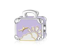 Suitcase Travel Charm for Pandora Charms S925 Pink Suitcase
