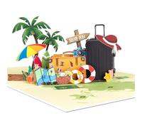 Suitcase Travel Pop Up Cards, 3D Greeting Cards with Blank Note Card & Envelope, ideal celebration gift for Friendship, Love, Anniversary, Special Moments, Inspirational, Birthday, Holiday, Party