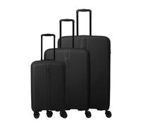 Travelite Air Stripe 4 wheels Suitcase set 3-piece with expansion pleat black