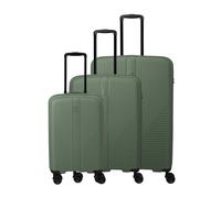 Travelite Air Stripe 4 wheels Suitcase set 3-piece with expansion pleat olive