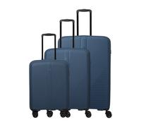 Travelite Air Stripe 4 wheels Suitcase set 3-piece with expansion pleat blue