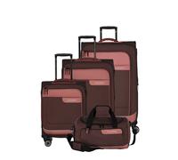 travelite 4-Wheel Suitcase Set Soft Shell Made of Recycled Material, Sizes L/M/S + Travel Bag, Luggage Series VIIA: Trolley Set with Hand Luggage in IATA Board Baggage Size