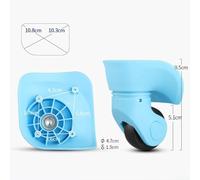 Suitcase Trolley Replacement Wheels, Lightweight and Quiet Rolling Casters Made of Material (Blue L)