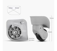 Suitcase Trolley Replacement Wheels, Lightweight and Quiet Rolling Casters Made of Material (Gray S)