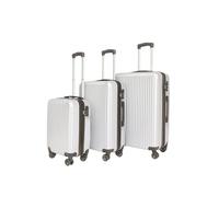 Suitcase Trolly Carry On Hand ABS Hard Shell Combined Lock Lightweight Luggage Expandable Zipper Set of 3 20X26X28 Inches Silver Colour
