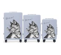 Suitcase Wings ABS+ Meow (x3) Bleu 198 L