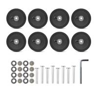 Suitcases Replacement Wheel Set 8Pcs 55mm Black Rubber Caster Quiet Smooth Wheel for Luggage Wheel