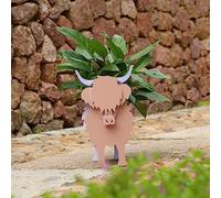 Suitchoi Highland Cow Gifts,Highland Cow Decor Birthday or Christmas,Highland Cow Planter Plant Pot,Cute Animal Flower Pots for Outdoor Garden,Highland Cow Plant Container Holder Small Highland Cow