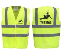 Suited The Stag! Premium Hi Vis Vest - Funny Joke Fancy Dress for Stag Do Wedding - Reflective High Visibility Waistcoat, By Brookhivis (UK, Alpha, XL, Regular, Regular, Standard, Yellow)