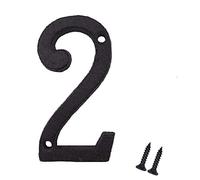 Suithink 3 Inch Black Metal Arabic Numbers Cast Iron House Sign DIY Address Numbers with Fixing Screws (2)
