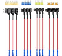 Suithink 4 Types Add-a-Circuit Fuse TAP Fuse Adapter Kit Mini APM ATM, Standard ATO ATC APR ATS, Low Profile Mini Blade Fuse Holder 12V 24V with 12 Blade Fuses for Cars Trucks Boats Marine