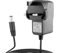 Suithink Guitar Pedal Power Supply Adapter, 9V DC 1A Tip Negative Sleeve Positive Power Source Charging Adapter Compatible for Most Effect Pedals (Tip Negative), Black