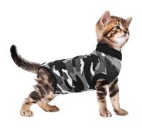 Suitical Recovery Suit Cat, XX-Small, Black Camouflage