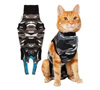 Suitical Recovery Suit Cat, Extra Small, Black Camouflage