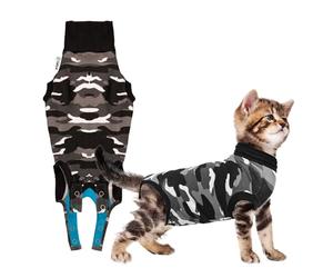 Suitical Recovery Suit Cat, XXX-Small, Black Camouflage