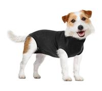 Suitical Recovery Suit Dog Black Protective Suit Post OP Breathable Dog Supplies