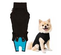 Suitical Recovery Suit Dog, XXX-Small, Black | Replace E-Collar & Cone - Spay, Neuter, Wounds, Prevent Licking - Neck to Tail 22-35cm, Chest 13-16in - Weight 1.8