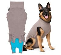 Suitical - The Original Dog Surgery Recovery Suit - Replace E-Collar & Cone - Spay, Neuter, Wounds, Prevent Licking - XLarge Neck to Tail 29.1-32.3in - Chest 34-44.5in - Weight 68-80lbs Sandstone Grey
