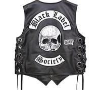 Suiting Style Biker Jacket Rider Vest Black Label Society Embroidered Patch Motorcycle Leather Vest for Men