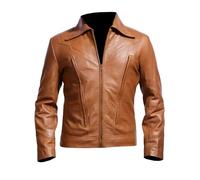 Suiting Style Men Day Of Future Jacket - Past Genuine Leather Biker Jacket - Brown Jacket Men