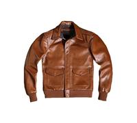 Suiting Style Men's A2 Pilot Camel Brown Air Force Genuine Leather Jacket - Bomber Jacket Men