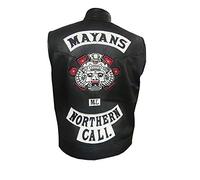 Suiting Style Men's Mayans MC JD Pardo Northern Cali Ezekiel Reyes Black Biker Leather Vest