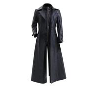 Suiting Style Men's Resident Evil Double Breasted Albert Wesker Cosplay Faux Leather Long Trench Coat
