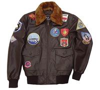Suiting Style Men's Top Tom Cruise Maverick Brown Flight Cowhide Leather Jacket Removable Fur Collar WW2 Bomber Jacket