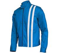 Suiting Style Men's Vintage Classic White Stripes Elvis Presley Speedway Blue Cotton Jacket