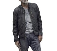 Suiting Style Men's Walking Dead Jeffrey Dean Morgan Negan Biker Distressed Black Motorcycle Leather Jacket